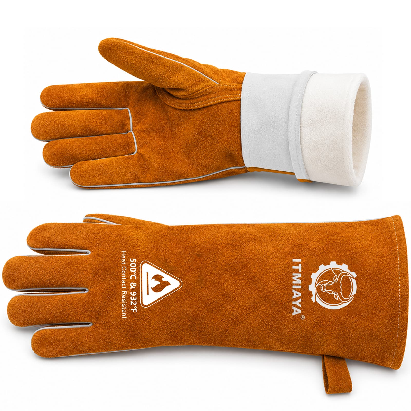 ITMIAYA® Premium Welding Gloves 16 Inch 932℉ XL Orange